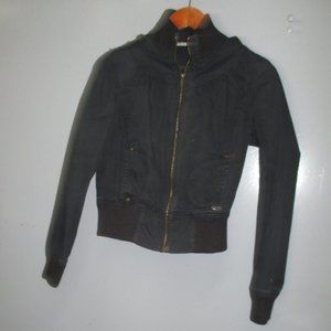 Women's Jacket Zipper Front Black Color 100% Cotton Jacket